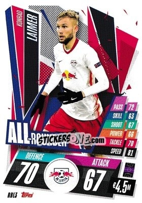Sticker Konrad Laimer - UEFA Champions League 2020-2021. Match Attax n. RBL3 - Panini