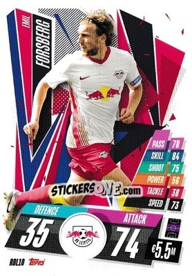 Sticker Emil Forsberg - UEFA Champions League 2020-2021. Match Attax n. RBL10 - Panini