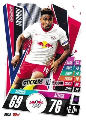 Sticker Christopher Nkunku - UEFA Champions League 2020-2021. Match Attax n. RBL15 - Panini