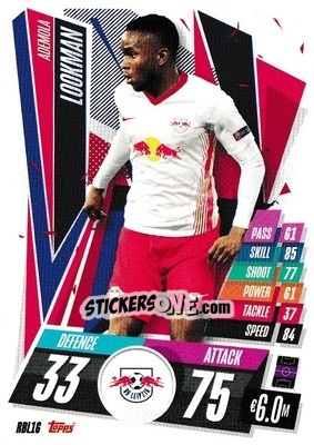 Sticker Ademola Lookman - UEFA Champions League 2020-2021. Match Attax n. RBL16 - Panini