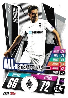 Sticker Florian Neuhaus - UEFA Champions League 2020-2021. Match Attax n. BMG3 - Panini