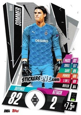 Sticker Yann Sommer - UEFA Champions League 2020-2021. Match Attax n. BMG4 - Panini