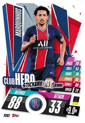 Sticker Marquinhos - UEFA Champions League 2020-2021. Match Attax n. PSG2 - Panini