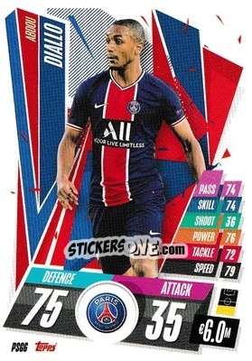 Sticker Abdou Diallo - UEFA Champions League 2020-2021. Match Attax n. PSG6 - Panini
