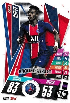 Sticker Idrissa Gueye - UEFA Champions League 2020-2021. Match Attax n. PSG11 - Panini