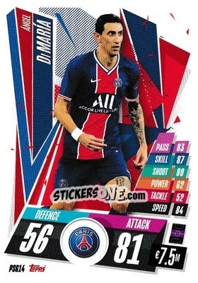 Sticker Ángel Di María - UEFA Champions League 2020-2021. Match Attax n. PSG14 - Panini