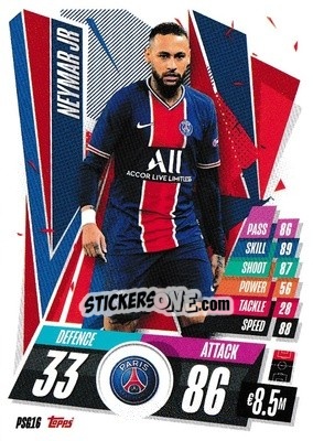 Sticker Neymar Jr - UEFA Champions League 2020-2021. Match Attax n. PSG16 - Panini