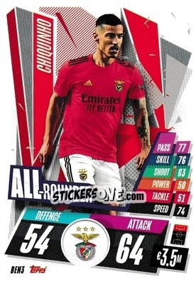 Sticker Chiquinho - UEFA Champions League 2020-2021. Match Attax n. BEN3 - Panini