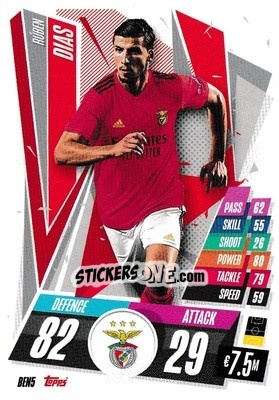 Sticker Rúben Dias - UEFA Champions League 2020-2021. Match Attax n. BEN5 - Panini