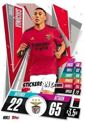 Cromo Carlos Vinícius - UEFA Champions League 2020-2021. Match Attax n. BEN11 - Panini
