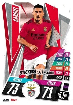 Sticker Gabriel - UEFA Champions League 2020-2021. Match Attax n. BEN15 - Panini