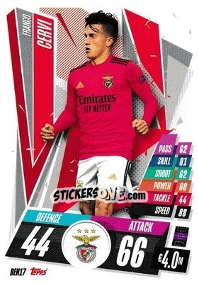 Sticker Franco Cervi - UEFA Champions League 2020-2021. Match Attax n. BEN17 - Panini