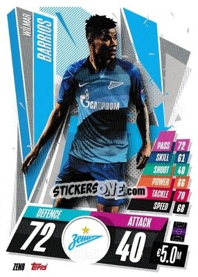 Sticker Wílmar Barrios - UEFA Champions League 2020-2021. Match Attax n. ZEN8 - Panini