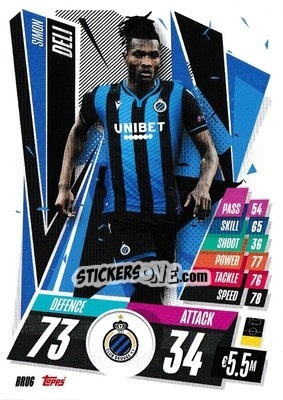 Sticker Simon Deli - UEFA Champions League 2020-2021. Match Attax n. BRU6 - Panini