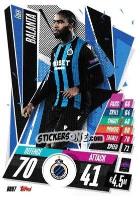Sticker Éder Balanta - UEFA Champions League 2020-2021. Match Attax n. BRU7 - Panini