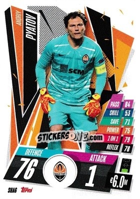 Sticker Andriy Pyatov - UEFA Champions League 2020-2021. Match Attax n. SHA6 - Panini