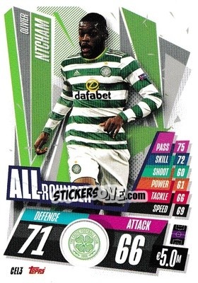 Sticker Olivier Ntcham - UEFA Champions League 2020-2021. Match Attax n. CEL3 - Panini