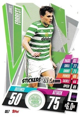 Sticker James Forrest - UEFA Champions League 2020-2021. Match Attax n. CEL7 - Panini