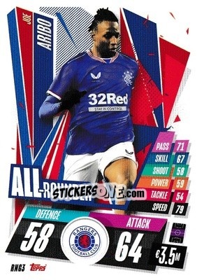 Sticker Joe Aribo - UEFA Champions League 2020-2021. Match Attax n. RNG3 - Panini