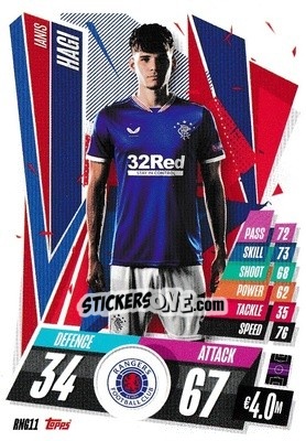 Sticker Ianis Hagi - UEFA Champions League 2020-2021. Match Attax n. RNG11 - Panini