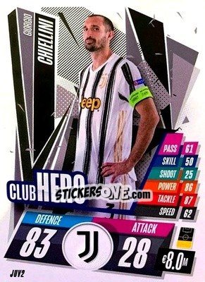 Sticker Giorgio Chiellini - UEFA Champions League 2020-2021. Match Attax n. JUV2 - Panini