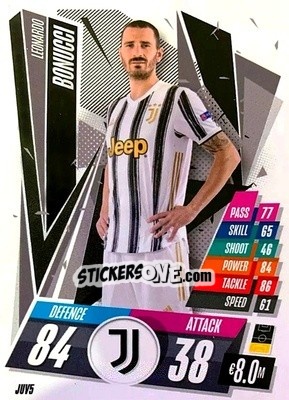 Sticker Leonardo Bonucci - UEFA Champions League 2020-2021. Match Attax n. JUV5 - Panini