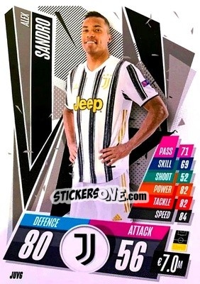 Sticker Alex Sandro - UEFA Champions League 2020-2021. Match Attax n. JUV6 - Panini