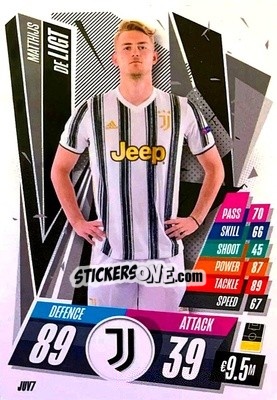 Sticker Matthijs De Ligt - UEFA Champions League 2020-2021. Match Attax n. JUV7 - Panini