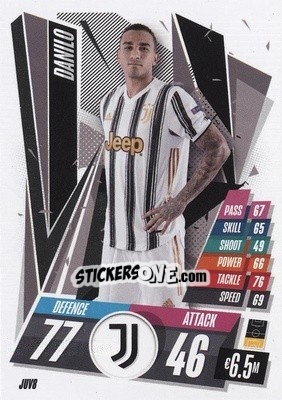 Sticker Danilo - UEFA Champions League 2020-2021. Match Attax n. JUV8 - Panini