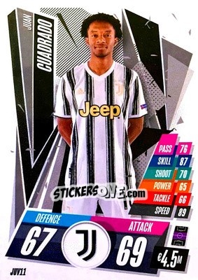 Sticker Juan Cuadrado - UEFA Champions League 2020-2021. Match Attax n. JUV11 - Panini