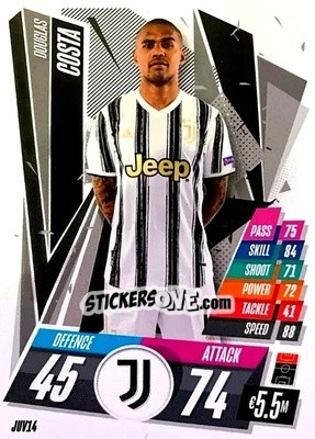 Sticker Douglas Costa - UEFA Champions League 2020-2021. Match Attax n. JUV14 - Panini