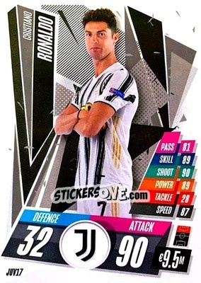 Sticker Cristiano Ronaldo - UEFA Champions League 2020-2021. Match Attax n. JUV17 - Panini