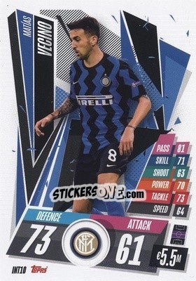 Sticker Matias Vecino - UEFA Champions League 2020-2021. Match Attax n. INT10 - Panini