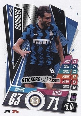 Sticker Antonio Candreva - UEFA Champions League 2020-2021. Match Attax n. INT13 - Panini