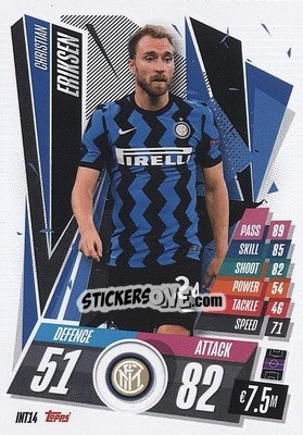 Sticker Christian Eriksen - UEFA Champions League 2020-2021. Match Attax n. INT14 - Panini