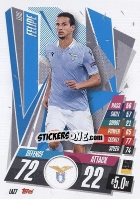Sticker Luiz Felipe - UEFA Champions League 2020-2021. Match Attax n. LAZ7 - Panini