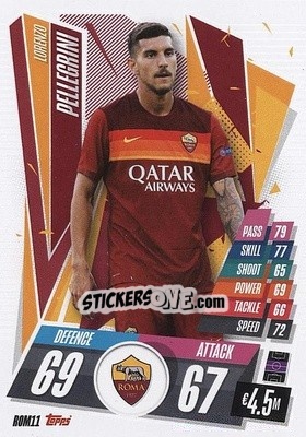 Sticker Lorenzo Pellegrini - UEFA Champions League 2020-2021. Match Attax n. ROM11 - Panini