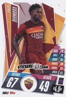 Sticker Amadou Diawara - UEFA Champions League 2020-2021. Match Attax n. ROM12 - Panini