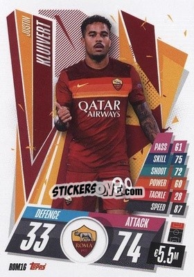 Sticker Justin Kluivert - UEFA Champions League 2020-2021. Match Attax n. ROM16 - Panini