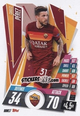 Sticker Carles Perez - UEFA Champions League 2020-2021. Match Attax n. ROM17 - Panini