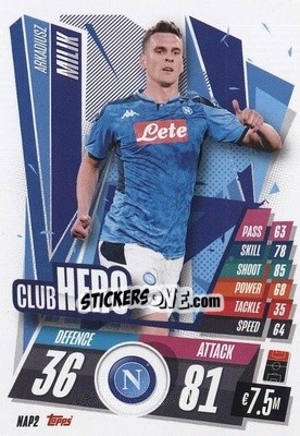 Sticker Arkadiusz Milik - UEFA Champions League 2020-2021. Match Attax n. NAP2 - Panini