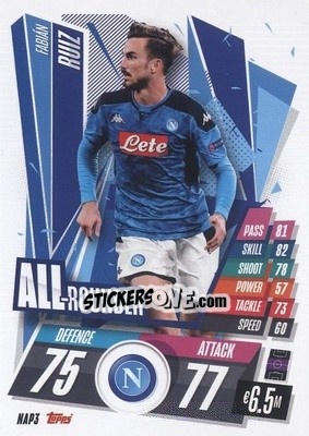 Sticker Fabian Ruiz - UEFA Champions League 2020-2021. Match Attax n. NAP3 - Panini