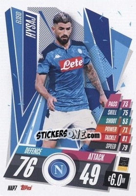 Sticker Elseid Hysaj - UEFA Champions League 2020-2021. Match Attax n. NAP7 - Panini