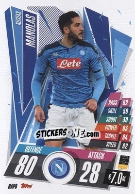 Sticker Kostas Manolas - UEFA Champions League 2020-2021. Match Attax n. NAP9 - Panini