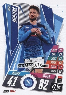 Sticker Dries Mertens - UEFA Champions League 2020-2021. Match Attax n. NAP16 - Panini