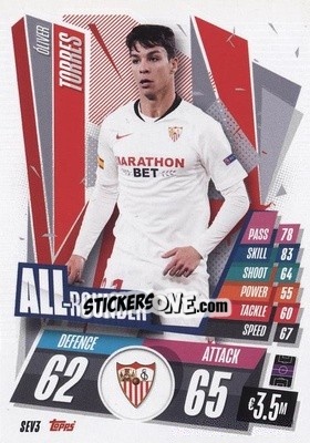Sticker Óliver Torres - UEFA Champions League 2020-2021. Match Attax n. SEV3 - Panini