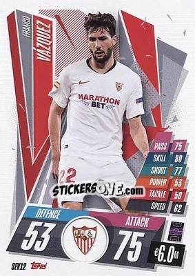 Sticker Franco Vázquez - UEFA Champions League 2020-2021. Match Attax n. SEV12 - Panini