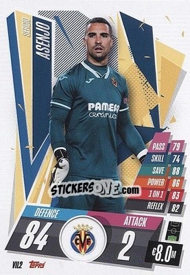 Sticker Sergio Asenjo - UEFA Champions League 2020-2021. Match Attax n. VIL2 - Panini