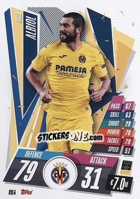 Sticker Raúl Albiol - UEFA Champions League 2020-2021. Match Attax n. VIL4 - Panini