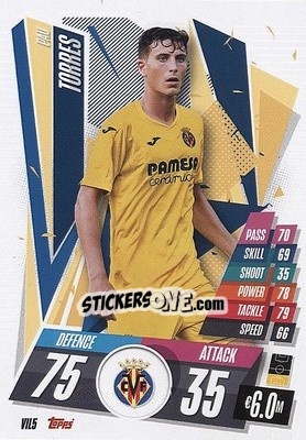 Sticker Pau Torres - UEFA Champions League 2020-2021. Match Attax n. VIL5 - Panini